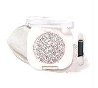 Cold Brew Silver Glitter Eyeshadow Palette - Waterproof Shimmer Makeup with Sparkling Finish & Dual-Ended Applicator, Highly Pigmented Single Primer for Older Women, Primer Single (Cold Brew Silver)