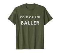 Cold Caller Baller Classic Distressed Text Tech Sales T-Shirt, Men, Olive Green, X-Large