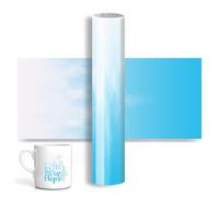 Cold Colour Change Smart Vinyl Permanent for Cricut Joy, Cold Colour-Changing Smart Adhesive Vinyl Permanent 14 x 200 cm Plotter Set for DIY Cups Car Decoration (1 Roll, White to Blue)