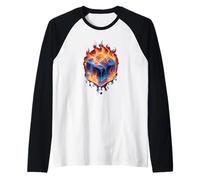 Cold Cube with Ice and Fire Costume for a Cool Look Raglan Baseball Tee