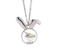 Cold Drink Ice Food Taiwan Rabbit Necklace Pendant Bunny Animal Jewelry Gift