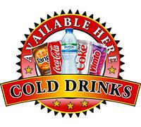 Cold Drinks Sold Here Sticker - Sandwich Catering Sign Cafe Restaurant Vinyl Trailer (Medium 210 x 285mm)