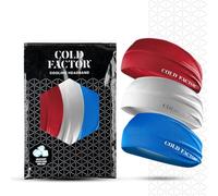 COLD FACTOR Cooling Headband for Women and Men - UPF 50+ Advanced Evaporative Comfort, Instant Cooling Sweatband for Outdoor Sports, Fitness, Yoga, Hiking, Running, and Workout - 3 Pack (Bomb Pop)
