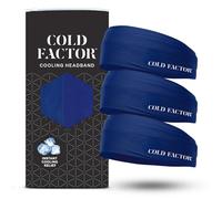 Cold Factor Cooling Headband for Women Men UPF 50+ Advanced Evaporative Comfort Instant Cooling Sweatband for Outdoor Sports Fitness Yoga Hiking Running 3 Pack Dark Blue