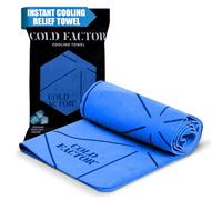 COLD FACTOR Cooling Towels for Sports, Cooling Neck Wraps - Cold Towel for Running, Workout & Outdoor Use, with UPF 50+-Soft and Machine Washable, Reusable Cooling Neck Towel, 13"x29.5" (Blue)