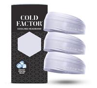 COLD FACTOR Instant Cooling Headband, 3 Pack, Advanced Evaporative Comfort for Sports and Outdoors, UPF 50+ Protection, Long Lasting Cooling, Ideal for Fitness, Hiking, Yoga and Running, White