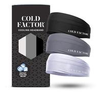 COLD FACTOR Instant Cooling Headband 3 Pack | Advanced Evaporative Comfort for Sports & Outdoor | UPF 50+ Protection | Long-Lasting Coolness | Ideal for Fitness, Hiking, Yoga, & Running (Neutral Pack)