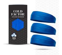 COLD FACTOR Instant Cooling Headband 3 Pack (Blue) | Advanced Chemical-Free Evaporative Cooling Technology |2+ Hours of Cooling | Ideal for Sports, Yoga, Outdoor Activities Like Hiking & Golf