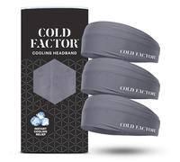 COLD FACTOR Instant Cooling Headband 3 Pack (Gray) | 2+ Hours Cooling | UPF 50+ UV Protection & Moisture Wicking | For Athletic Enthusiasts