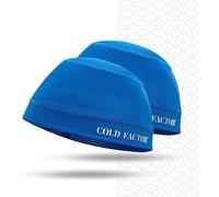 COLD FACTOR Instant Cooling Skull Cap & Helmet Liner 2 Pack, UPF 50+, Lite Chemical-Free Evaporative Cooling, Lasts 2+ Hours, Blue, One size