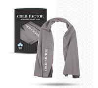 COLD FACTOR Instant Cooling Towel - Sports Cooling Towel with UPF 50+ and Reflective Protection - Moisture Wicking, Chemical-Free Evaporative Cooling for Hot Weather, Runners & Athlete (Gray, 1 Pack)