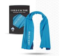 COLD FACTOR Instant Cooling Towel - Sports Cooling Towel with UPF 50+ and Reflective Protection - Moisture Wicking, Chemical-Free Evaporative Cooling for Hot Weather, Runners & Athlete (Blue, 1 Pack)
