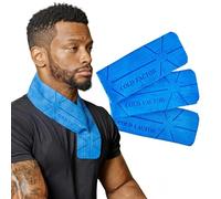 COLD FACTOR Mini Cooling Neck Towel - Cooling Towel for Running, Cold Towels for Sports, Golf, Construction and Hot Weather, Cool Towel, Sports Towels for Neck with UPF 50, 29.5" x 3" (3 Pack - Blue)