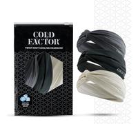 COLD FACTOR Twisted Headband Neutral Pack - Quick-Dry, Sweat-Wicking & Cooling Headbands for Active Women - Non-Slip, UV-Protective, Reflective, Breathable, Lightweight - for Running, Yoga & Sports