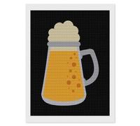 Cold Glass Beer Diamond Painting Kits for Adults Full Round Dril Diamond Art for Home Wall Decor 12"x16"