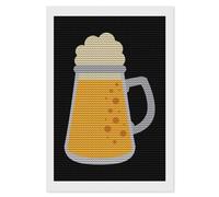 Cold Glass Beer Diamond Painting Kits for Adults Full Round Dril Diamond Art for Home Wall Decor 8"x12"