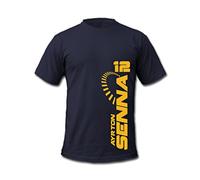 Cold Gun Design F1 Ayrton Senna 12 Formula One Grand Prix Racing Driver T-Shirt Navy
