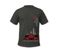 Cold Gun Design F1 T-Shirt F1GP Singapore Grand Prix Formula 1 Racing Motorsports (Grey)