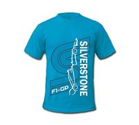Cold Gun Design F1 T-Shirt Silverstone Formula 1 Grand Prix Racing Logo Motorsports Blue
