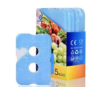 Cold Ice Pack Brick Block Reusable Long Lasting Cool Slim Thin Freezer Pack Cooler for Lunch Boxes Bag Canned Soda Beer Camping(200g,Set of 5)