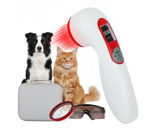 Cold Laser Therapy Device with Protection Magnetic Cover for Dogs, Infrared Red Light Therapy for Joint and Muscle Pain Relief, Supports the Healing Process (5 x 808nm & 11 x 650nm) White