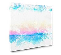 Cold Mountain Watercolour Modern Canvas Wall Art Print Ready to Hang, Framed Picture for Living Room Bedroom Home Office Décor, 20x20 Inch (50x50 cm)