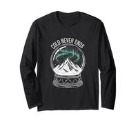Cold Never Ends Snow Globe Aurora Landscape Long Sleeve T-Shirt