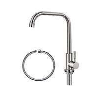 Cold Only Water Tap Single Hole Kitchen Sink Faucet SUS304 Stainless Steel Brushed Nickel