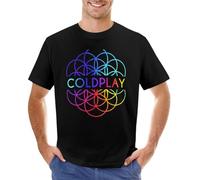 Cold Play Logo T-Shirt Kawaii Clothes T-Shirt for a boy Oversized t-Shirt Sublime t Shirt Men's Cotton t-Shirt Black L