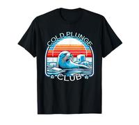 Cold Plunge Club Ice Bath Sunset Seal Design T-Shirt