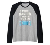 Cold Plunge Ritual Gift Ice Bath Culture Water Therapy Raglan Baseball Tee