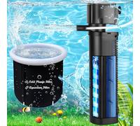 Cold Plunge Tub Filter Aquarium Filter Fits 300-1000 Gallon Cold Pod Ice Bath Tub Hot Tub Pool Filter Pleated Water Polishing Media U-V Sanitation Filtration System Green Clean Keep Water Clear 600GPH