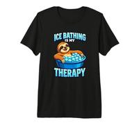 Cold Plunging Sloth Cold Water Ice Bathing is My Therapy Premium T-Shirt