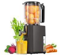 Cold Press Juicer, 5.5 inch Wide Feed Chute Juicer Machine, Slow Masticating Juicer for Whole Vegetables & Fruits, Black