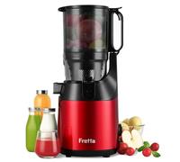 Cold Press Juicer, Fretta Slow Masticating Machines with 135mm&1.8L Chute, Fit Whole Fruits & Vegetables, Easy Clean,Self Feeding Juicer with High Juice Yield,PCTG BPA-Free, 250W (Red)