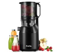Cold Press Juicer, Fretta Slow Masticating Machines with 135mm&1.8L Chute, Fit Whole Fruits & Vegetables, Easy Clean,Self Feeding Juicer with High Juice Yield, BPA Free Tritan 250W (Black)