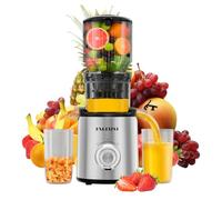 Cold Press Juicer Machine 300W, Professional Masticating Slow Juicer for Home Kitchen - Quiet Motor & Easy Clean Design BPA-Free & 96% Nutrient Retention