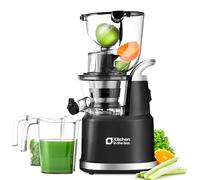 Cold Press Juicer Machines, Kitchen in the Box Slow Masticating Juicers Machine,3.26inch Large Wide Feed Chute Fit Whole Fruits & Vegetables,BPA Free,Easy to Clean (Bright Black)
