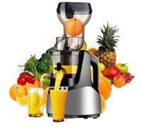 Cold Press Juicer, Slow Masticating Machine for Whole Fruits and Vegetables, 200W, Large Feed Chute, Easy to Clean, Fresh Juice Extraction