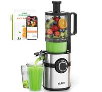 Cold Press Juicer, YASHE Juicer Machine with 5'' Large Feed Chute for Whole Vegetables and Fruits, Juice Maker with Self Feeding, High Juice Yield, Easy to Clean, Black