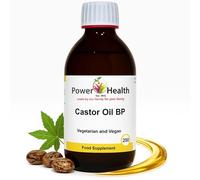 Cold Pressed Castor Oil by Power Health | 250ml 100% Pure Castor Oil in Glass Bottle for Dry Skin | Food Grade - Cold Pressed suitable for Vegetarians and Vegans
