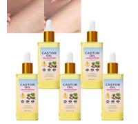 Cold Pressed Castor Oil, Lash Eyelash Serum,Soothing Face and Eye Serum for Women, Face & Body Skin Moisturizing Care Oil - Castor Oil Skin Essence, Nourishing Dry Skin Hydrating Care (5Pcs)