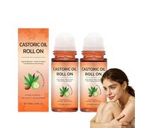 Cold Pressed Castoric Oil with Rose Quartzes Roller Ball, Soothing Rollerball, Mild Plant Formulas, Deep Moisturizing Lasting Hydration, Non-Greasy Refreshing for Face Neck Belly Under Eye Skin (PCS2)