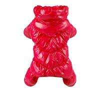 Cold-Proof Fleece-Lined Warm Pet Jumpsuit Outdoor Windproof Waterproof Dog Jacket For Shiba Inu Schnauzer Pug Poodle,Red,2XL