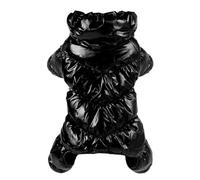 Cold-Proof Fleece-Lined Warm Pet Jumpsuit Outdoor Windproof Waterproof Dog Jacket For Shiba Inu Schnauzer Pug Poodle,Black,XL