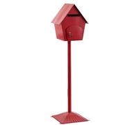 Cold Rolled Steel Mailbox with Lock Plastic Spraying Process Outdoor Vertical Rainproof Mailboxes Handmade Boxes Door Fully Open Parcel Boxes (Red)