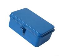 Cold-Rolled Steel Storage Box 20x13cm Secure Latch(dark blue) | Sturdy metal construction, dust-proof enclosure, protects stamps and pens, compact footprint, long-lasting use