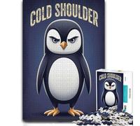 Cold Shoulder Penguin - Funny Cartoon Poster Jigsaw Puzzle, 500 Pieces | A flexible puzzle activity - an activity that can be paused and resumed at your own pace.