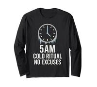 Cold Shower Mental Toughness Cold Exposure Biohacker Morning Long Sleeve T-Shirt