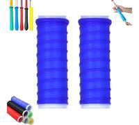 Cold Shrink Handle Grip Sleeve, Flexible No-Heat Installation Rubber Wrap with Anti-Slip Texture, Waterproof Cold Shrink Handle Cover for Tools, Fishing Rods, Rackets & Workshop Use (blue, 12CM)